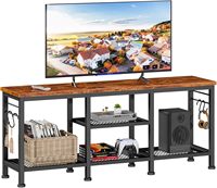 Meuble TV avec étagères ouvertes et support pour barre de son pour salon