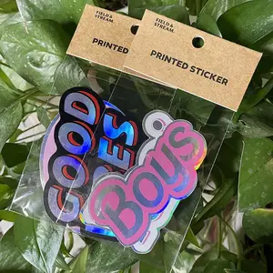 Produsen stiker kustom cetak vinil mati potong Logo Hologram stiker massal untuk Skate sepeda motor