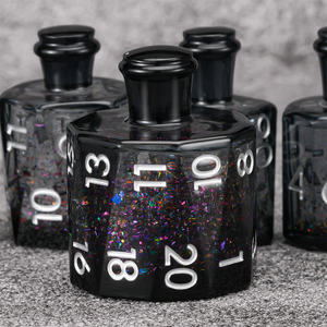 ชุดลูกเต๋า Arcane Visionary: ลูกเต๋าแกนเหลวสีดำพร้อมทรายหมุน สำหรับผู้เชี่ยวชาญด้านดันเจี้ยน - Product Image 1