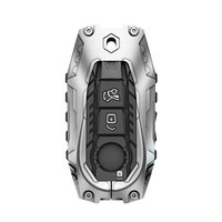 Compatible avec Mercedes Benz Key Fob Cover Car Key Case Protector Holder EQB EQE EQS SUV Maybach Silver Black Accessories