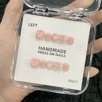 TSZS Nouvelle Arrivée Mignonnes Faux Ongles Courts Carrés Faits Main à Presser pour Enfants Mini Ongles Acryliques Réutilisables 3D Dessin Animé pour Enfants
