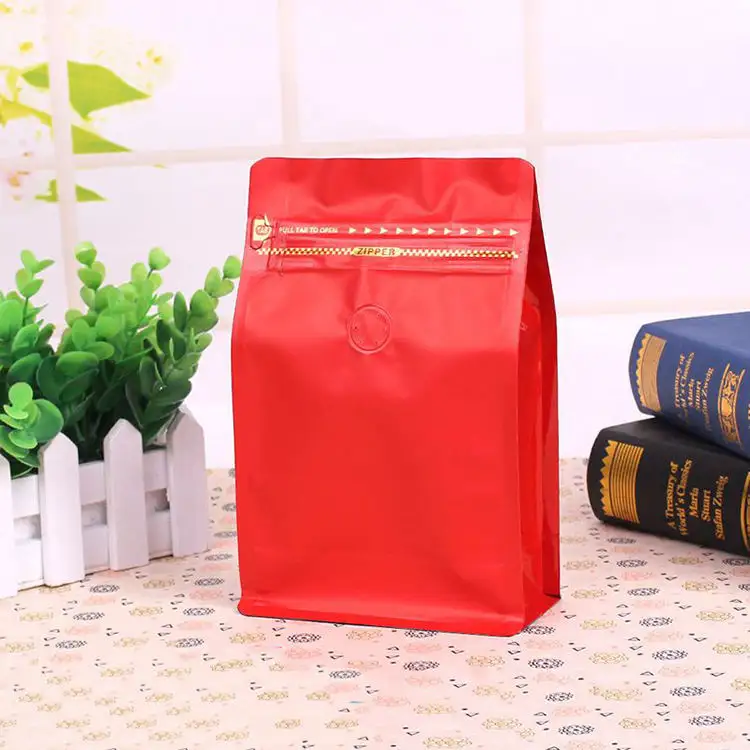 Bolsas de plástico Ziplock de reciclaje personalizado bolsa de café en polvo de papel de aluminio de grado alimenticio con bolsa de café con fuelle con válvula