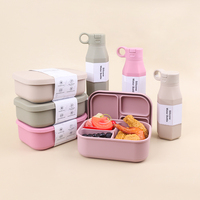 Meilleures ventes - Contenants de stockage alimentaire en silicone avec logo imprimé, hermétiques, anti-fuite, sans BPA, ensemble de boîtes à lunch avec bouteille d'eau