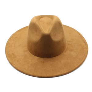 Nouveau <span class=keywords><strong>chapeau</strong></span> Fedora personnalisé à la mode pour hommes et femmes 6 couleurs daim large bord <span class=keywords><strong>Borsalino</strong></span> Trilby Jazz <span class=keywords><strong>chapeau</strong></span> pour une utilisation décontractée en plein air - Product Image 6
