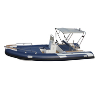 Bateau pneumatique de luxe en fibre de verre CE certifié 6M Hypalon Rib 600 pour la pêche en eaux océaniques et les yachts
