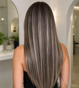 Extensions de cheveux humains Greathairgroup de qualité salon, cheveux russes Remy, blonds avec mèches brunes, double trame, nouées à la main - Product Image 5