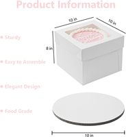 Boîte d'emballage en papier classique avec fenêtre transparente pour cupcakes, biscuits, gâteaux, aliments, boîte à gâteaux en papier, accepte la personnalisation