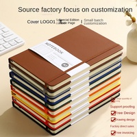Carnet de notes professionnel A5 en similicuir avec reliure collée, élastique et logo personnalisable – 100 feuilles