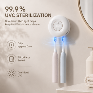 UV <b>Toothbrush</b> Sanitizers <b>Holder</b> Bathroom <b>Wall</b>-mounted Rechargeable Couple <b>Toothbrush</b> Sterilization <b>Holder</b> with Night Light - Product Image 3