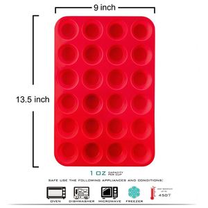 Silicone Mini Muffin Pan Silicone Muffin <strong>Tins</strong> Baking Molds 24 Cups Silicone Mold <strong>Cupcake</strong> Baking Pan - Product Image 3