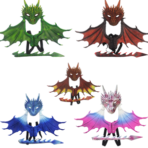 DAMAI Wholesale Hot Selling Handmade 1 Color Halloween Party Decoration Costume Set CosplayMask Wings Tail PU <b>Foam</b> Full Face - Product Image 1