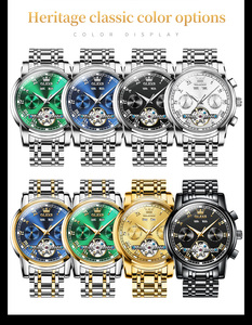 Reloj Mecánico Automático OLEVS 6607 para Hombre, Correa de Acero Inoxidable, Resistente al Agua, Calendario con Fecha, Esqueleto, Reloj de Pulsera Clásico de Negocios - Product Image 3