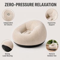 Canapé gonflable flocqué personnalisé avec logo, en PVC épaissi, pliable, sphérique, pour dormir et se détendre, vente en gros