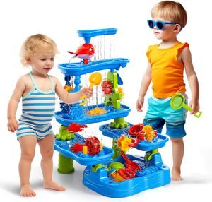 <span class=keywords><strong>Table</strong></span> d'<span class=keywords><strong>activité</strong></span> de l'<span class=keywords><strong>eau</strong></span> de sable enfants plage été jouets <span class=keywords><strong>Table</strong></span> de jeu avec roue à <span class=keywords><strong>eau</strong></span> moules seau pelle pour enfants tout-petits - Product Image 2