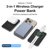 Power Bank Nirkabel 2 in 1 Berkualitas Tinggi, Dapat Dilipat, 10000mah 5000mah, Pengisi Daya Cepat