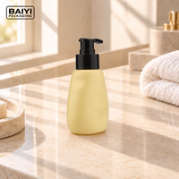 Flacon pompe à savon liquide mat 100 ml, distributeur noir, bouteilles en plastique PE jaunes, emballage personnalisé, marquage à chaud, soins personnels