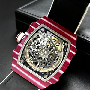 Reloj Mecánico de Lujo de Alta Gama con Diseño Hueco, Caja de Fibra de Carbono Roja, Estilo Ejecutivo para Hombre - Product Image 2