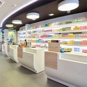 Escritorio de caja registradora de Farmacia de clínica pequeña y moderna, mostrador de recepción de Salón Blanco pequeño de belleza, Mostrador de <span class=keywords><strong>cajero</strong></span> de Boutique, escritorio frontal - Product Image 4