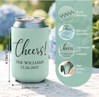 Refroidisseurs de canettes personnalisés en néoprène pour mariage, avec monogramme, pour cadeaux de mariage, cadeaux de fête, isolation des boissons