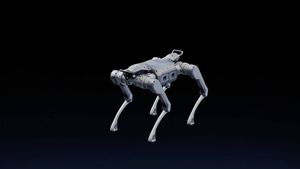 Robot quadrupède industriel A2-W, construction métallique, charge utile de 20 kg, contrôle par application, commande vocale pour la logistique industrielle - Product Image 3