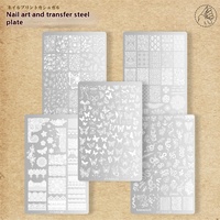 Plaque de tamponnage à chaud pour ongles en acier inoxydable de haute qualité, motifs papillon, dentelle et animaux, pour produits d'onglerie