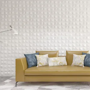 Akuslat 3d Wall Panel Embossed Wall Board Diamond For Interior Decor Pvc Wall Panels Living Room Lobby Bedroom Hotel