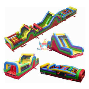 Carrera de obstáculos inflable al aire libre para niños y adultos-¡Desafío deportivo y parque de atracciones a la venta! - Product Image 1