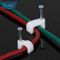 HUASU bonne qualité fabriqué prix d'usine plat électrique PE rond fil d'acier câble Clips mur clous Clip