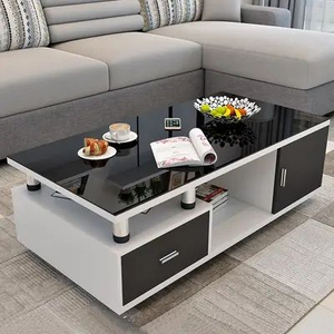 Light Luxury Farmhouse <strong>TV</strong> <strong>Cabinet</strong> &amp; Tea Table Combination Modern <strong>Wood</strong> Design with Storage for Living Room - Product Image 2