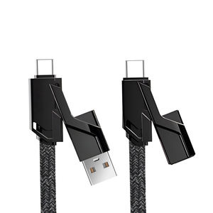 TechPhantom 66W 快速充电四合一编织屏蔽尼龙 USB 3.0 数据线 3A 适用于 Android 手机和耳机使用 1m - Product Image 6