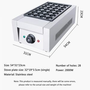 Takoyaki Maker, Electric Commercial 28 Pcs Japanese Octopus Fish Ball <strong>Griller</strong> Maker Nonstick Grill Plate Cake <strong>Pancake</strong> Meatball - Product Image 2