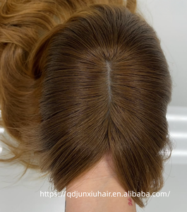 Toupee <span class=keywords><strong>de</strong></span> <span class=keywords><strong>Cabello</strong></span> Humano 100% Virgen, Rubio Claro con Reflejos, Ondulado, con Base <span class=keywords><strong>de</strong></span> Seda 4x4 y Clip <span class=keywords><strong>para</strong></span> el <span class=keywords><strong>Cabello</strong></span>, <span class=keywords><strong>para</strong></span> <span class=keywords><strong>Mujeres</strong></span> con <span class=keywords><strong>Cabello</strong></span> Fino - Product Image 4