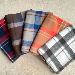 OEM ODM 한 벌 직물 털실 자카드 직물 피복 모직 tartan tweed 격자 무늬 직물 폴리에스테