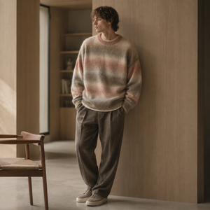 Quiet Luxury Mens Mock Neck Sweater Vintage <strong>Slouchy</strong> Wool Blend Pullover Minimalist Winter Basic Knit <strong>Jumper</strong> Apparel <strong>Jumper</strong> Top - Product Image 6