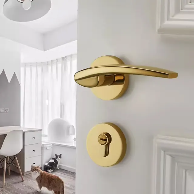 European Italy Design Retro Indoor Door Locks Bedroom Mute Security Handle Lock