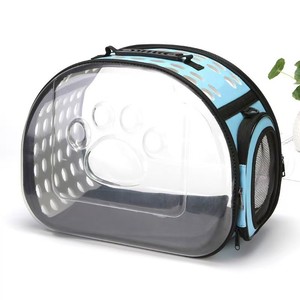 Sac de transport pour animaux de compagnie pliable transparent visible en plein air, boîte de transport portable transparente avec bandoulière, boîte de rangement - Product Image 3
