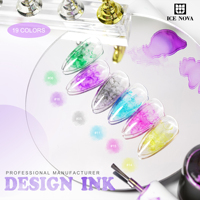 ICE NOVA Design encre Gel vernis aquarelle ongles liquide conception marbre ombrage fleur 10ml/1kg Nail Art marbre Hema/Tpo/Hpma gratuit