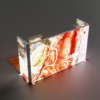 Stan Pameran Portabel yang Dapat Digunakan Kembali dengan Kotak Lampu untuk Pameran, Layar LED Backlit, Rangka Aluminium Modular, Kain Sublimasi Pewarna
