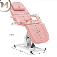 Lit de massage électrique professionnel moderne à moteur unique, fonctionnel pour tatouage et spa, blanc/noir, pour salons de beauté