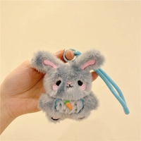 Porte-clés en peluche lapin carotte mignon de 10 cm, breloque de sac en forme de lapin en peluche, jouet doux, cadeau pour enfants, vente en gros