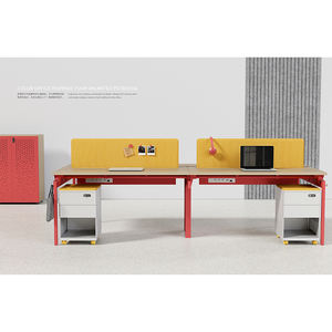 Muebles de Oficina Modernos, Escritorio de Computadora de Tablero de Partículas, Escritorio de Oficina para 4 Personas, Estación de Trabajo para 4 Personas - Product Image 5