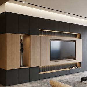 Mueble de TV Moderno Ajustable de Madera, Servicio OEM, Mueble de Salón, Soporte de TV Integrado, Mueble de Almacenamiento - Product Image 6