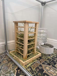 Mangeoire à foin en bois en gros, support d'alimentation pour lapins, distributeur automatique d'aliments pour animaux de compagnie, mangeoire à foin en bois massif pour petits animaux - Product Image 2