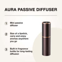 Diffuseur d'arômes d'huiles essentielles anhydres de haute qualité, portable, fabriqué en alliage d'aluminium durable, pour une diffusion de parfum en déplacement.