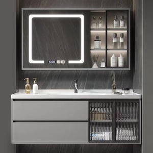 New modern smart bathroom <b>vanity</b> | solid wood washbasin cabinet with anti-fog <b>LED</b> mirror wall-mounted - Product Image 6