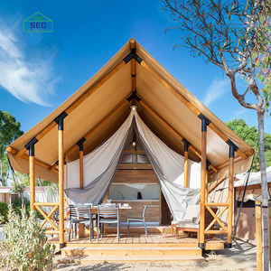 Fabricante de China Triángulo Casa de madera prefabricada Villa Lujo Glamping Safari Living Resort Hotel Tienda de campaña con baño - Product Image 4