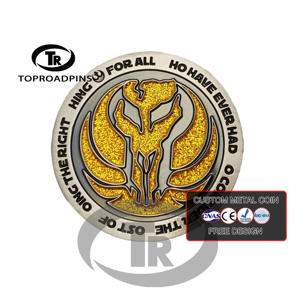 Fabricant de pièces de monnaie commémoratives personnalisées en émail métallique 3D avec <span class=keywords><strong>boucle</strong></span> - Product Image 1