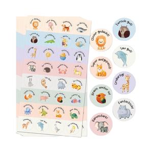 BIROYAL 1600 Pegatinas de Recompensa con Diseños de Animales, 25mm, 32 Patrones, Autoadhesivas, Material Escolar, Regalo para Niños - Product Image 1