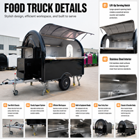 Bar mobile en acier inoxydable personnalisé, cuisine de camping pour barbecue, churros, limonade, glaces, chariot de vente multifonctionnel pour l'extérieur