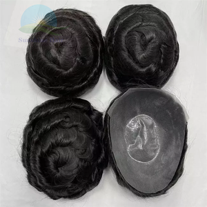 Postiche en pu pour <span class=keywords><strong>homme</strong></span> avec boucle en v, <span class=keywords><strong>cheveux</strong></span> naturels, 0.06mm, 30mm - Product Image 5